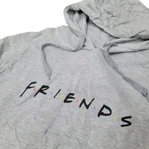 Official "Friends" Grey Classic Logo Hoodie Sweatshirt Top Size: XL